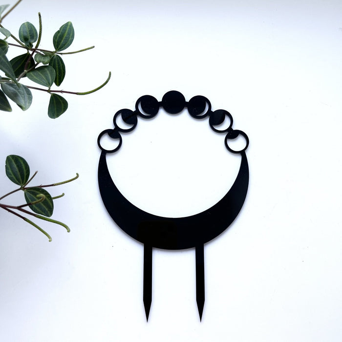 Round Moon Phase Plant Trellis | Black - Image 3