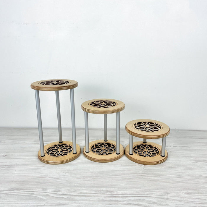 Set of 3 Curved Plant Stands | Natural Flow Design - Image 3