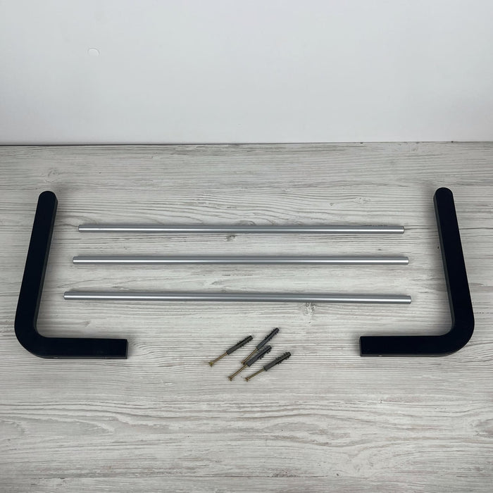 Single Tier Shoe Rack for Wall | Black + Silver Rods - Image 5