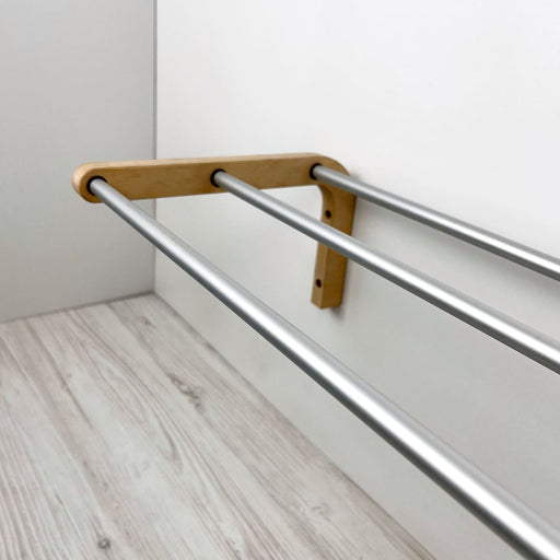 Single Tier Shoe Rack for Wall | Natural + Silver Rods - Image 2