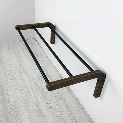 Single Tier Shoe Rack for Wall | Walnut - Image 5