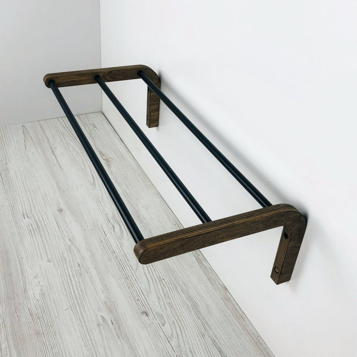 Single Tier Shoe Rack for Wall | Walnut - Image 5
