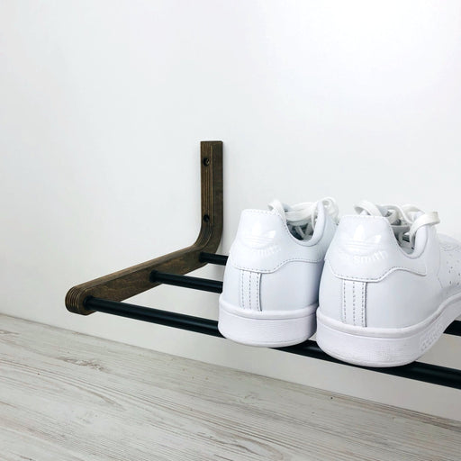 Single Tier Shoe Rack for Wall | Walnut - Image 2