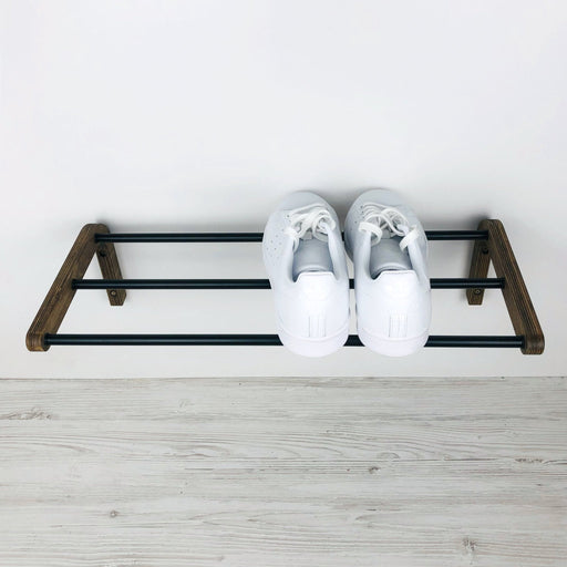 Single Tier Shoe Rack for Wall | Walnut - Image 1