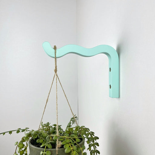 Sky Blue Wavy Plant Hook for Indoor | 6"x4" - Image 1