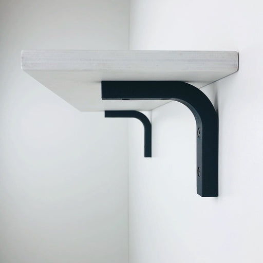 Small Modern Wood Shelf Brackets | Black 4"x4" - Image 1