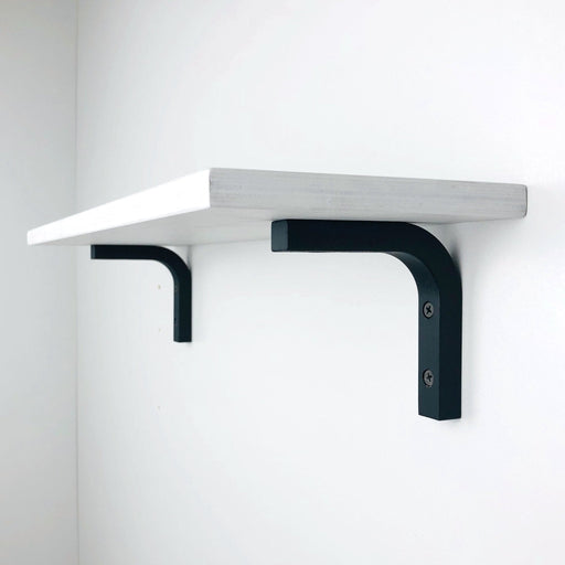 Small Modern Wood Shelf Brackets | Black 4"x4" - Image 2