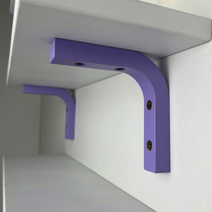 Small White Floating Shelf with Bright Brackets | 16" x 5" - Image 5