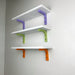 Small White Floating Shelf with Bright Brackets | 16" x 5" - Image 12