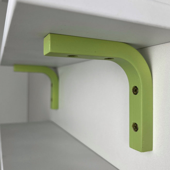 Small White Floating Shelf with Bright Brackets | 16" x 5" - Image 16