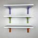 Small White Floating Shelf with Bright Brackets | 16" x 5" - Image 14