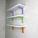 Small White Floating Shelf with Bright Brackets | 16" x 5" - Image 13