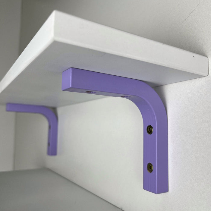 Small White Floating Shelf with Bright Brackets | 16" x 5" - Image 15