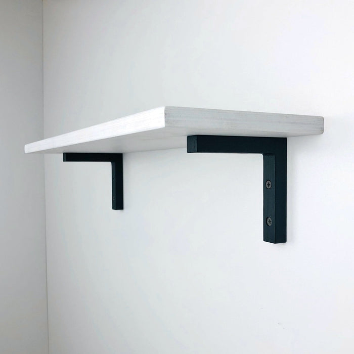 Small Wooden Shelf Brackets | Black 4"x4" - Image 2