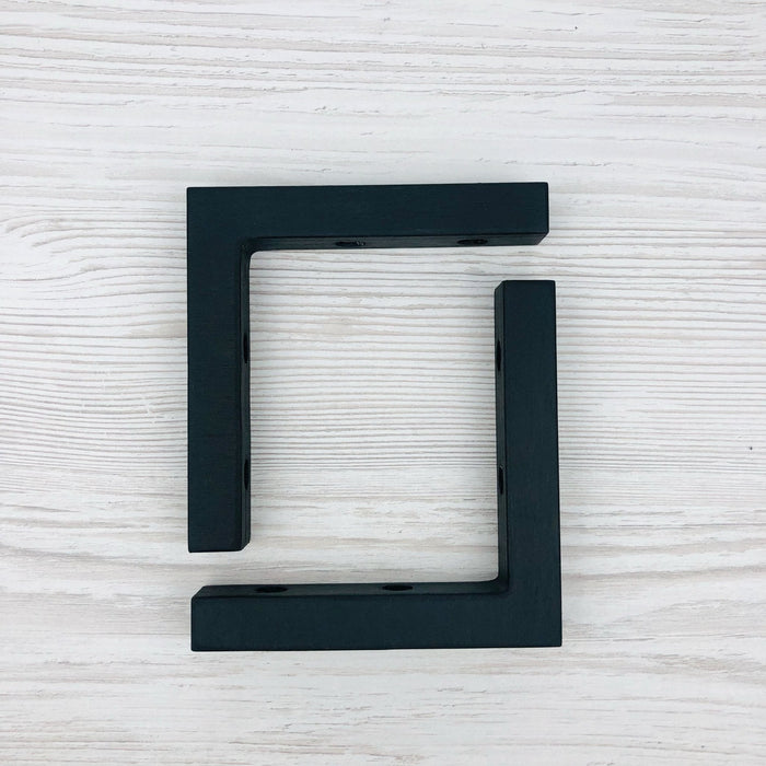 Small Wooden Shelf Brackets | Black 4"x4" - Image 3