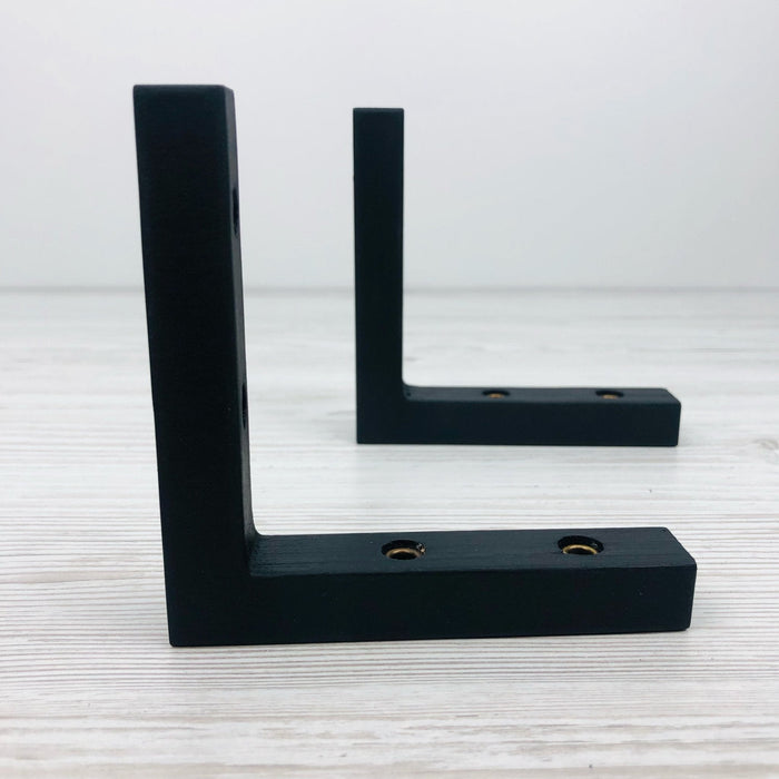 Small Wooden Shelf Brackets | Black 4"x4" - Image 5