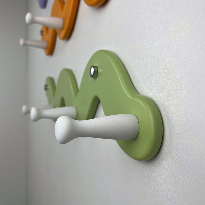 Snake - Shaped Clothes Rack with 3 Hooks | Soft green Color - Image 3