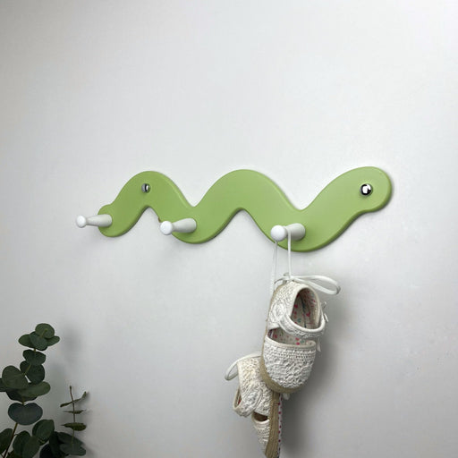 Snake - Shaped Clothes Rack with 3 Hooks | Soft green Color - Image 1