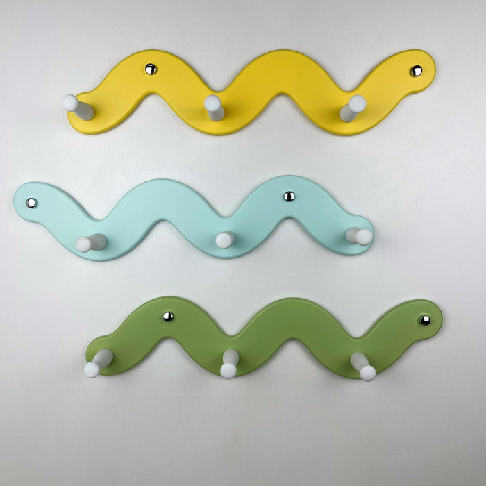 Snake Shelf for Clothes with 3 Hooks | Yellow Color - Image 4