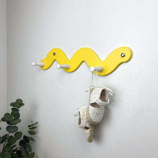 Snake Shelf for Clothes with 3 Hooks | Yellow Color - Image 1