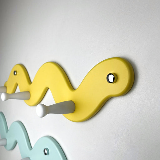 Snake Shelf for Clothes with 3 Hooks | Yellow Color - Image 2