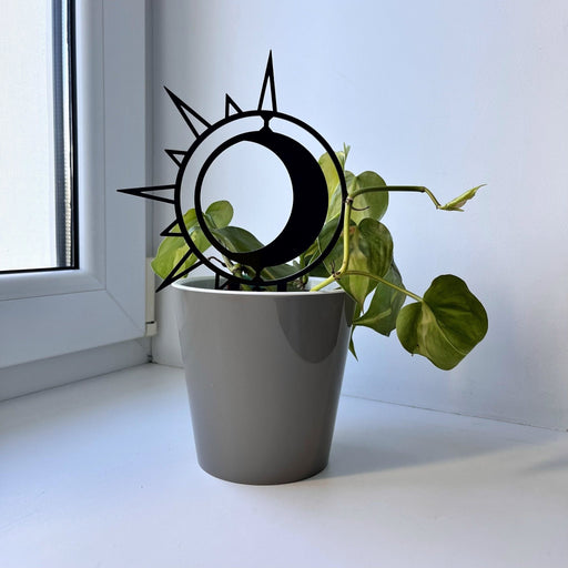 Sun & Moon Plant Trellis for Indoor Plants | Black - Image 1
