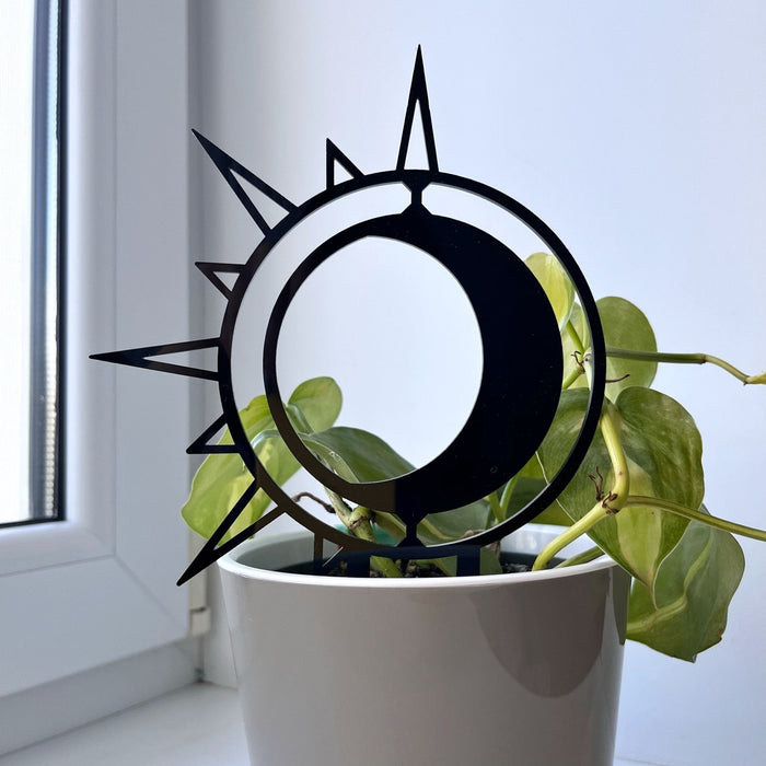 Sun & Moon Plant Trellis for Indoor Plants | Black - Image 3