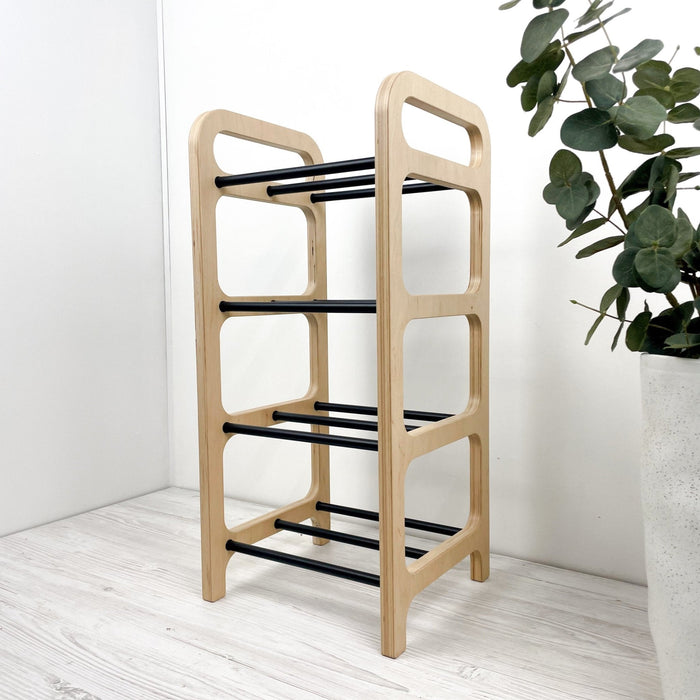 Tall Narrow Wooden Shoe Rack | Entryway Shoe Organizer - Image 3