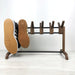 Unique Double Sided Wooden Shoe Stand | Walnut + Black Rods - Image 3