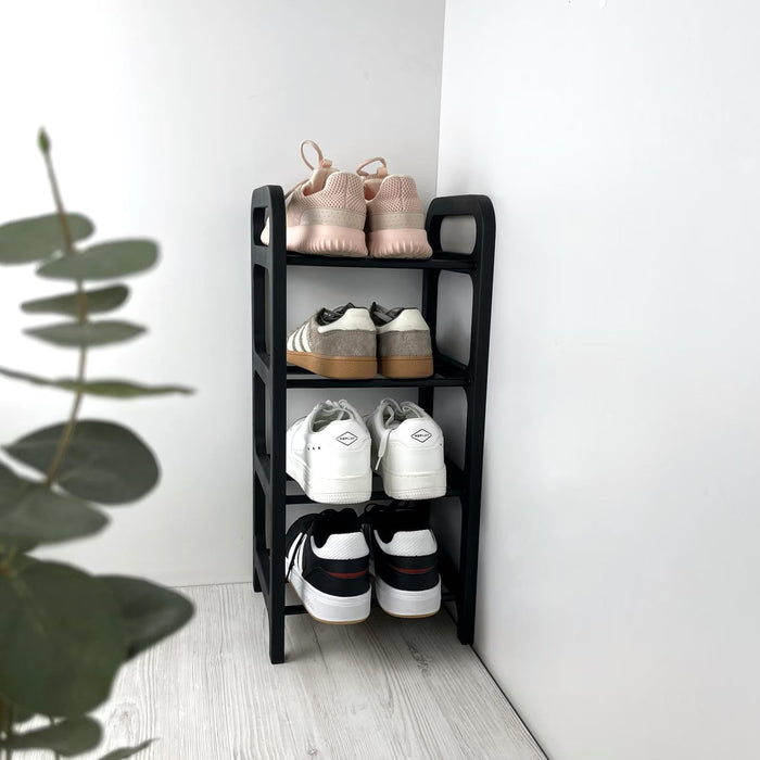 Vertical Corner Shoe Shelf | Black + Black Rods - Image 2