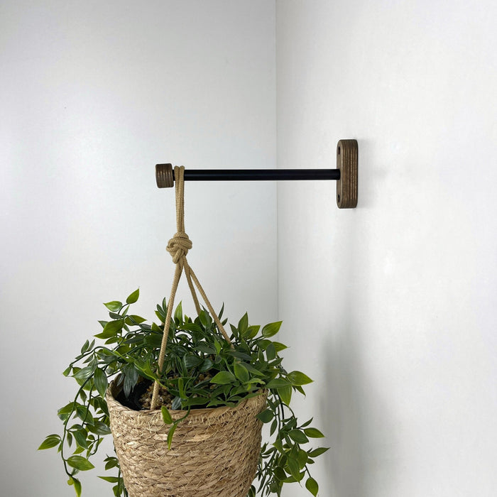 Wall Hanging Plant Bracket | Black & Walnut 6" 8" 10" - Image 2