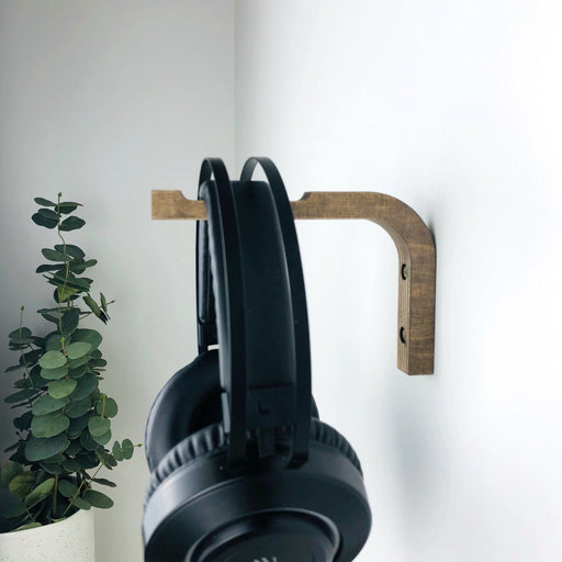 Wall Headphone Hook Holder | Walnut 6"x4" - Image 1