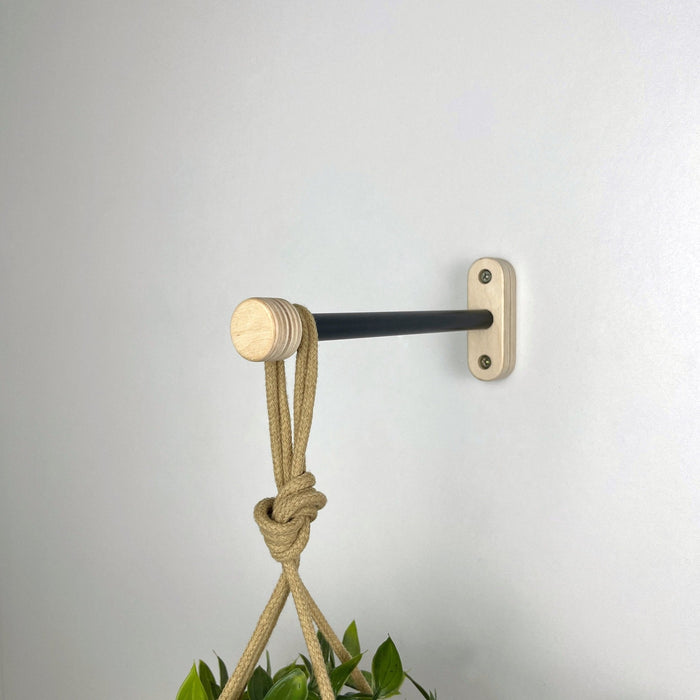 Wall Hook for Hanging Plant | Black & Natural 6" 8" 10" - Image 3