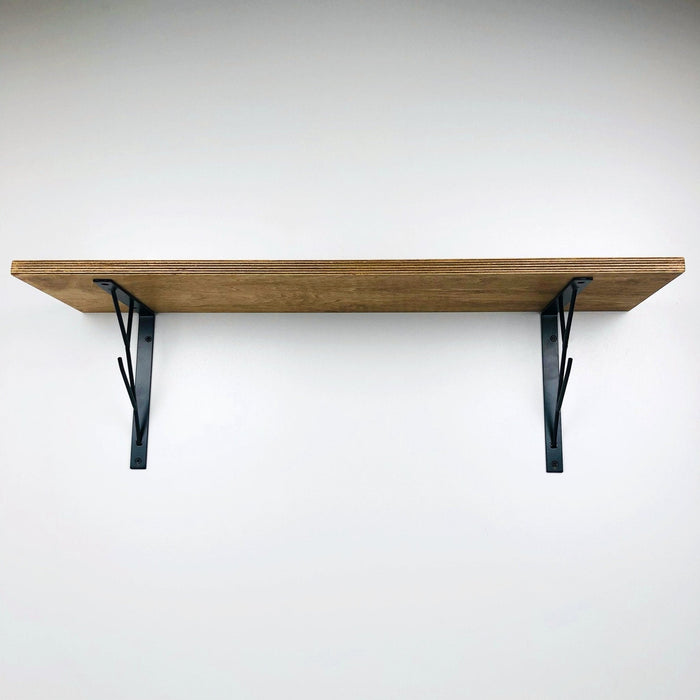 White Floating Shelf with Black Metal Brackets - Image 5