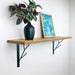 White Floating Shelf with Black Metal Brackets - Image 3