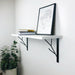 White Floating Shelf with Black Metal Brackets - Image 1