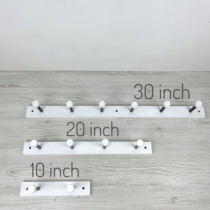 White Wall - Mounted Wooden Shelf for Shoes With Metal Hooks - Image 8