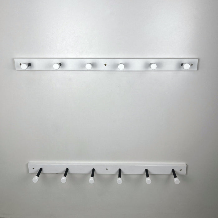 White Wall - Mounted Wooden Shelf for Shoes With Metal Hooks - Image 4