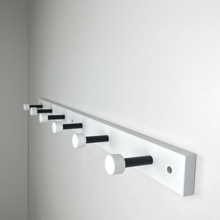 White Wall - Mounted Wooden Shelf for Shoes With Metal Hooks - Image 5