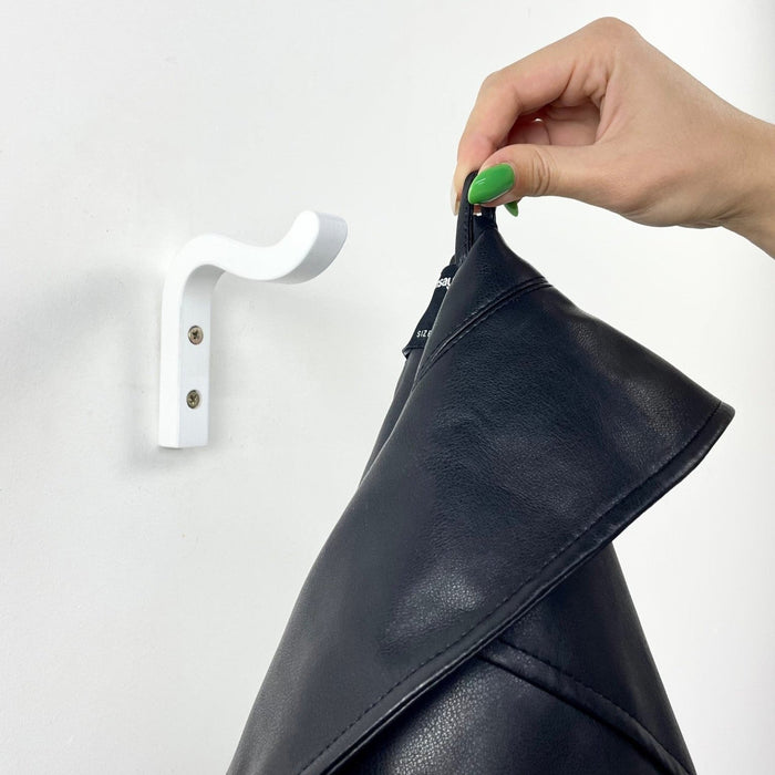 White Wavy Wall Hanger | Modern Hook for Towels, Hats & Coats - Image 1