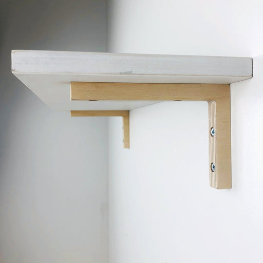Wood Angle Brackets for Shelves | Unfinished 6"x4" - Image 1