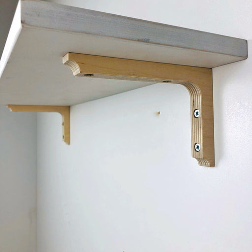 Wood Floating Shelf Brackets | Unfinished 6"x4" - Image 1