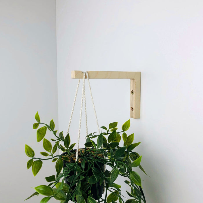 Wood Wall Plant Hanger Hook | Natural 6"x4" - Image 2