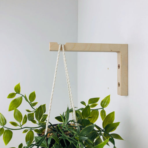 Wood Wall Plant Hanger Hook | Natural 6"x4" - Image 1