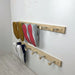 Wooden Natural Wall Shelf With Metal Hooks for Shoes - Image 2