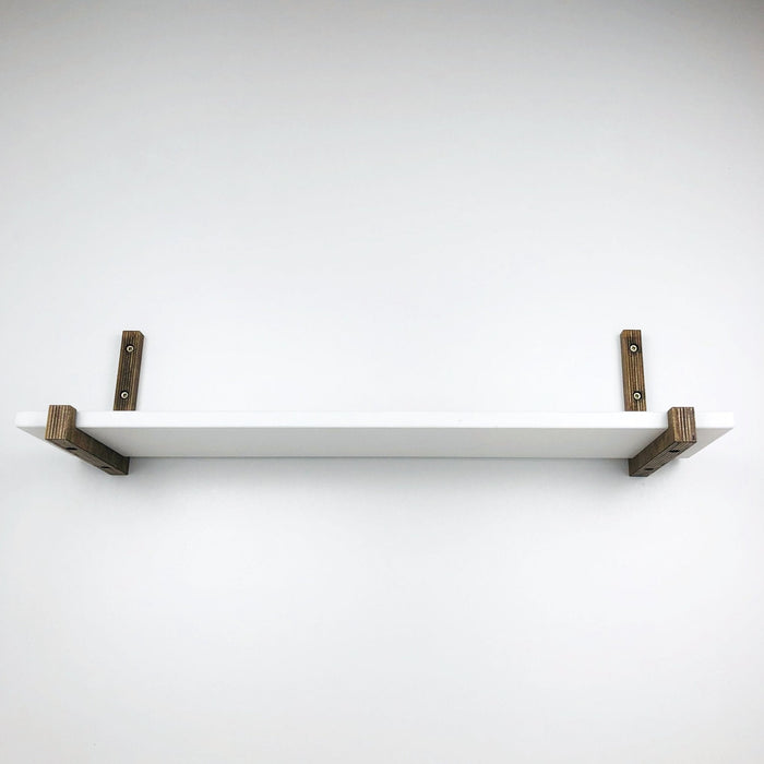 Wooden Shelf Brackets with Lip | Walnut - Image 4