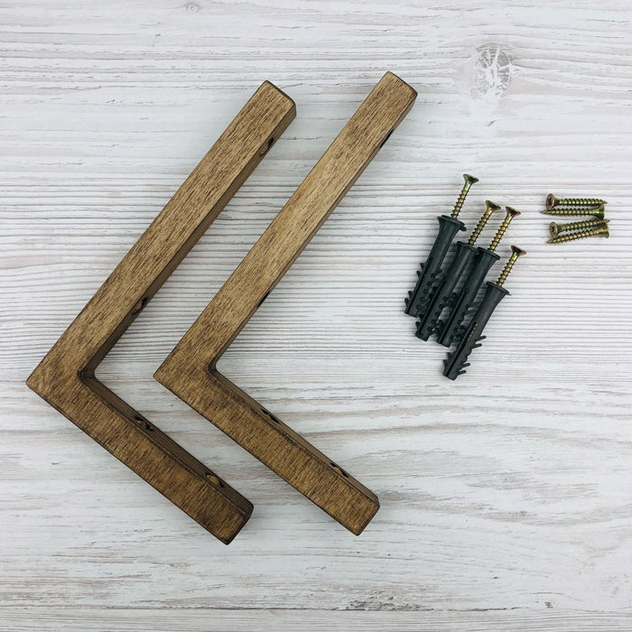 Wooden Shelf Support Brackets | Walnut 6"x4" - Image 8