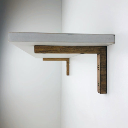 Wooden Shelf Support Brackets | Walnut 6"x4" - Image 1