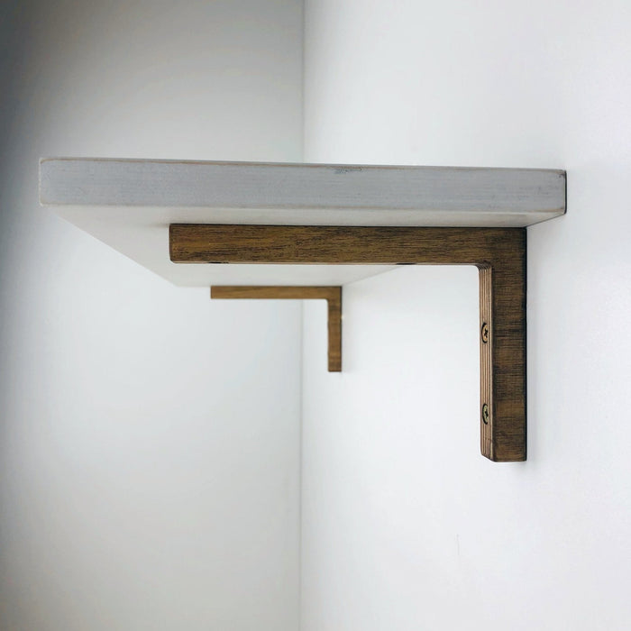 Wooden Shelf Support Brackets | Walnut 6"x4" - Image 1