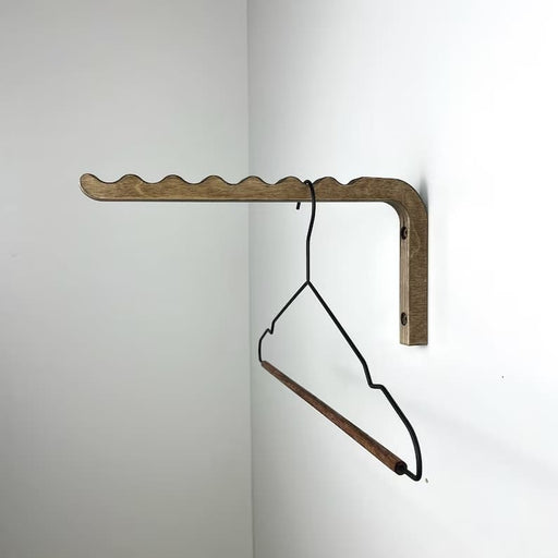 Wooden Wall Hanger for Clothes | Walnut Color - Image 2